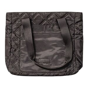 Caitina Black Quilted Tote Bag Lightweight Shoulder Bag Everyday Travel
